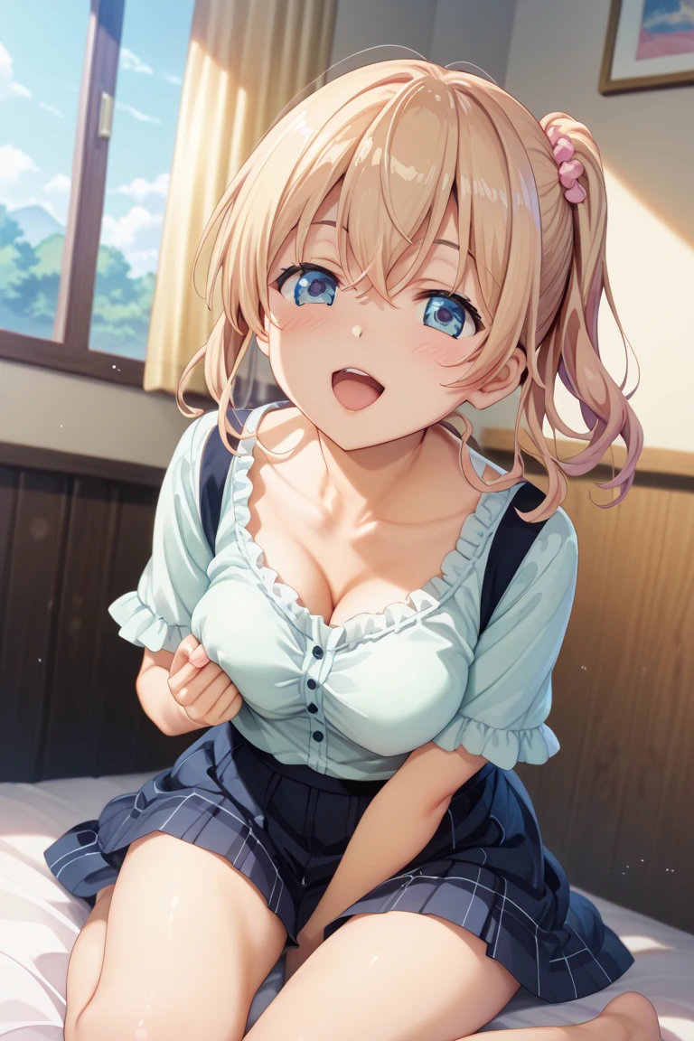 (Little Girl, Fat middle-aged man:1.2)、(Squat)、Striped tank top、Pleated skirt、blush、(kiss)、(hug)、Very detailed、High resolution、4K、masterpiece、High resolution、(tears:1.8)、(Sex:1.3)、(rape:1.6)、(Leaning forward)、(Grin:1.7)、(Detailed face:1.5)、Bunny ears、(shame)、(Flip up the skirt)