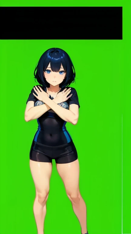 1girl, masterpice, high quality, best quality, good body, 5fingers, good hands and fingers, official art, (solo), dynamic angle, dynamic pose, sexy,, black gloves, black jacket, leotard, (motoko_kusanagi), ((pov)), ((selfie)), scenary: room, smile, (blush),