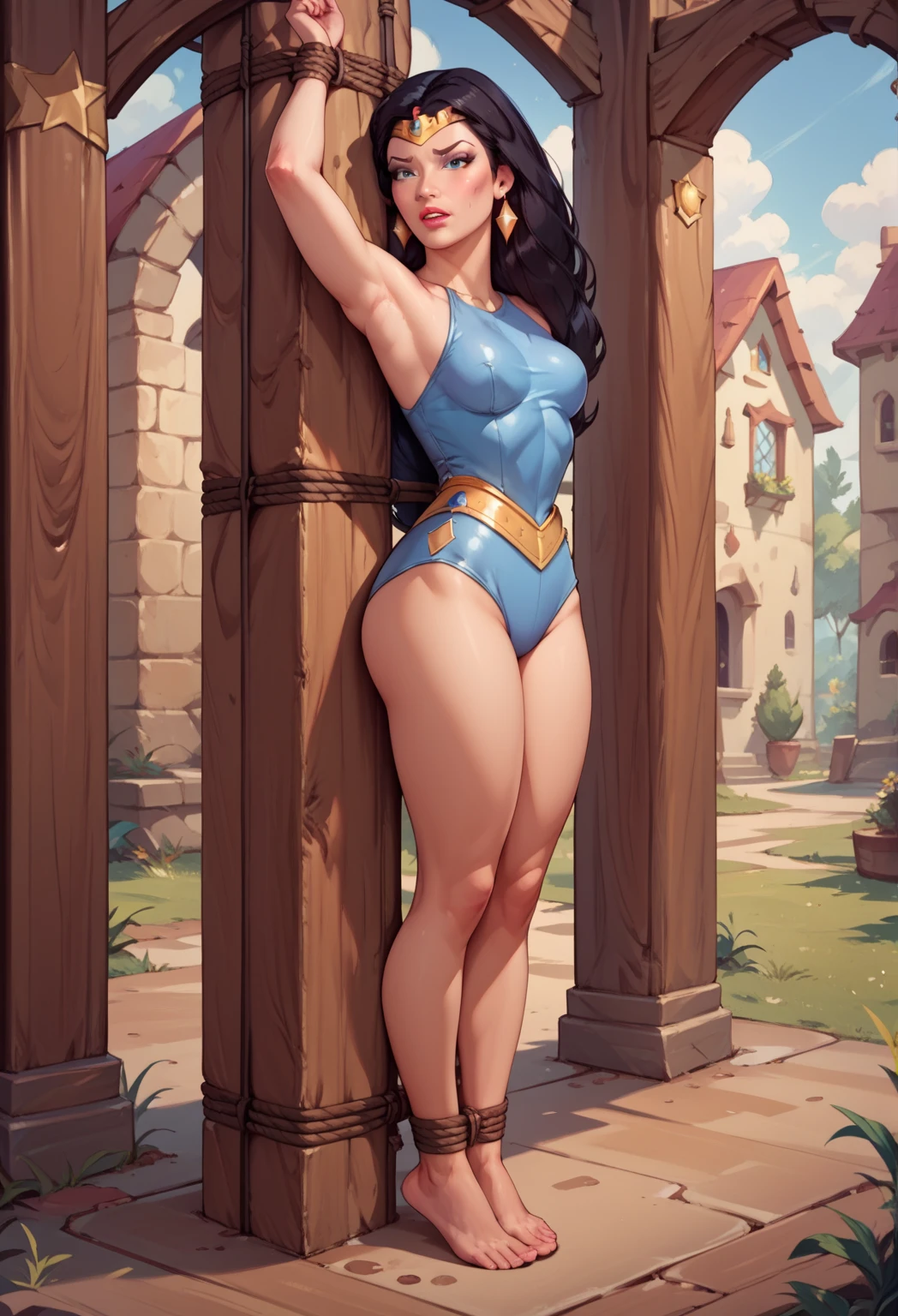 uma mulher com longos cabelos pretos e camisa azul com uma estrela no peito, linda arte digital, beautiful digital illustration, Arte digital realista em 4K, Arte digital realista em 4K, linda pintura digital, linda pintura digital, stunning digital illustration, Alena Aenami e Artgerm, belo retrato detalhado, linda pintura de personagem, pintura real de personagens altamente detalhado, arte digital detalhada fofa, Fan art horror character design portrait, beautiful curly black hair digital illustration high quality portrait, arte em quadrinhos, retrato do design do personagem, Naked busty woman with medium breasts cartoon style female character Geena Davis mercenary warrior Female character Queen Anna of Arendelle with battle scars Cartoon image of a woman .Ilustra??o estilo desenho animado, estilo de arte dos desenhos animados, estilo de arte dos desenhos animados, digital illustration style, design de personagens altamente detalhado, arte digital detalhada coragem, Forest Fan Art, Design de personagens de retrato, beautiful digital illustration, retrato de alta qualidade, Arte em quadrinhos, mulher jovem cabelo com transas lindas . Queen Anna of ArendelleBeautiful lined eyes Medium large bust and wonderful sexy clothes. sunrise bright wish image expression,Star, heart, Spectral rainbow, Fundo, cabelo chique lavanda branco menta, macio, Idiomas mistos_SMS, (Fundo bonito e claro:1.2),, Pintura de fantasia , Olho de renda com alto detalhe, long braids, braid, universo, Galaxy, cabelo longo, penteado legal, o fluxo, como, como, cabelo super fino, melhor qualidade, alta qualidade, high resolution, Aprimoramento de detalhes, ((a imagem mais linda in the world)), Obra de arte, melhor qualidade, alta qualidadeAprimoramento de detalhes, ((a imagem mais linda ), cabelo brilhante, Estampas de vestidos super chiques, Flores stamp, Mesh pantyhose,, waist-to-head illustration, Rainha 