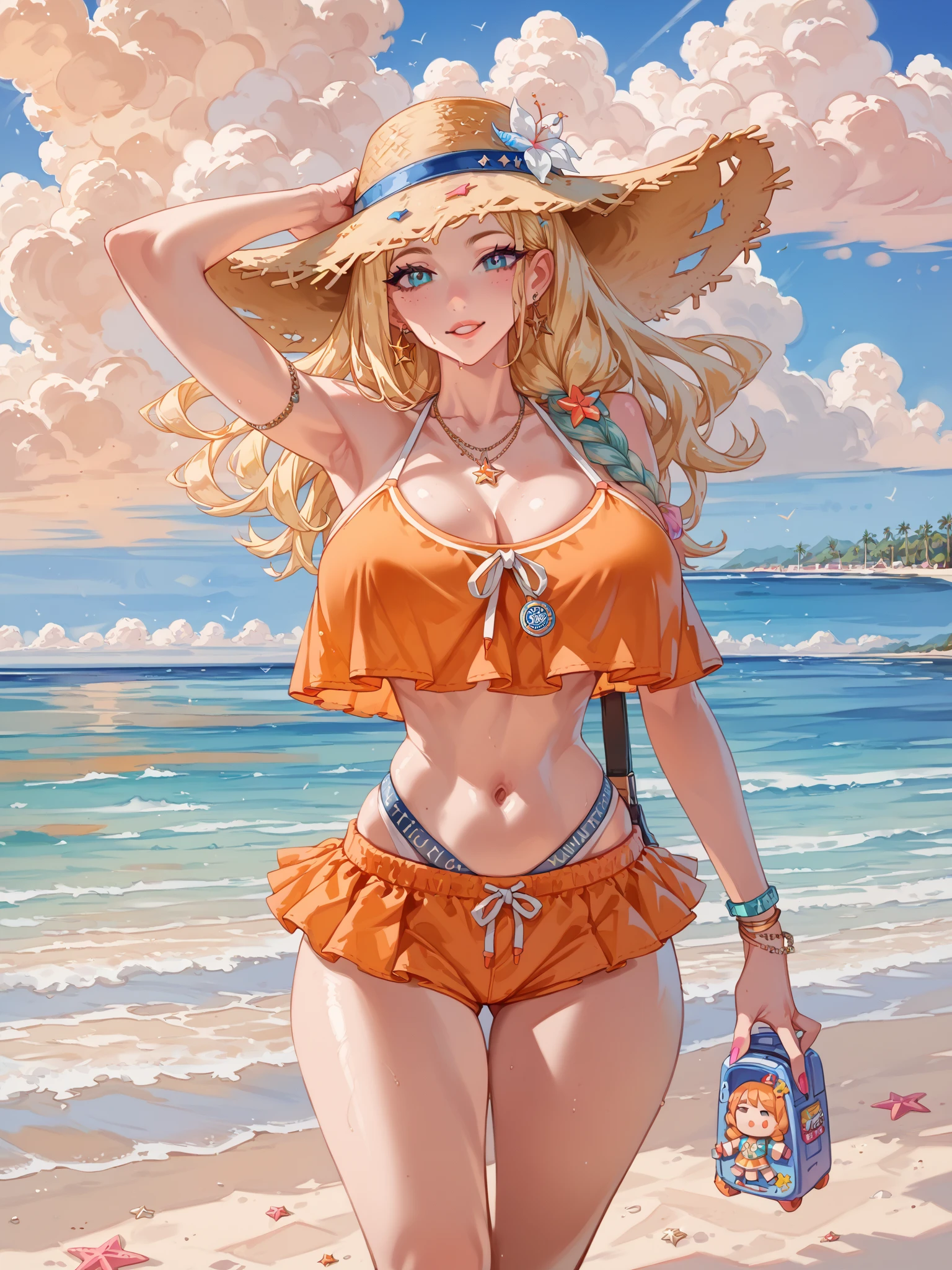 ​masterpiece、top-quality、超A high resolution、 [ 4 k digital art ]!!、 8k high quality detailed art、Wallpaper、 Detailed Digital Anime Art、Realisticity、Cinema Angle、hposing Gravure Idol、(((Two Women)))、(((Full Body Portrait of a Beautiful Woman)))、(((dance on the sand)))、年轻、Bikini swimwear、(Ethnic patterns and primary colors wrapped around the waist and skirt)、Photorealistic perfect body、(((Beautiful tropical beach landscape photography)))、light Particle、llight rays、Tropical、Against the background of palm trees、on a sunny beach、Against the background of the sea、blur backgroun、