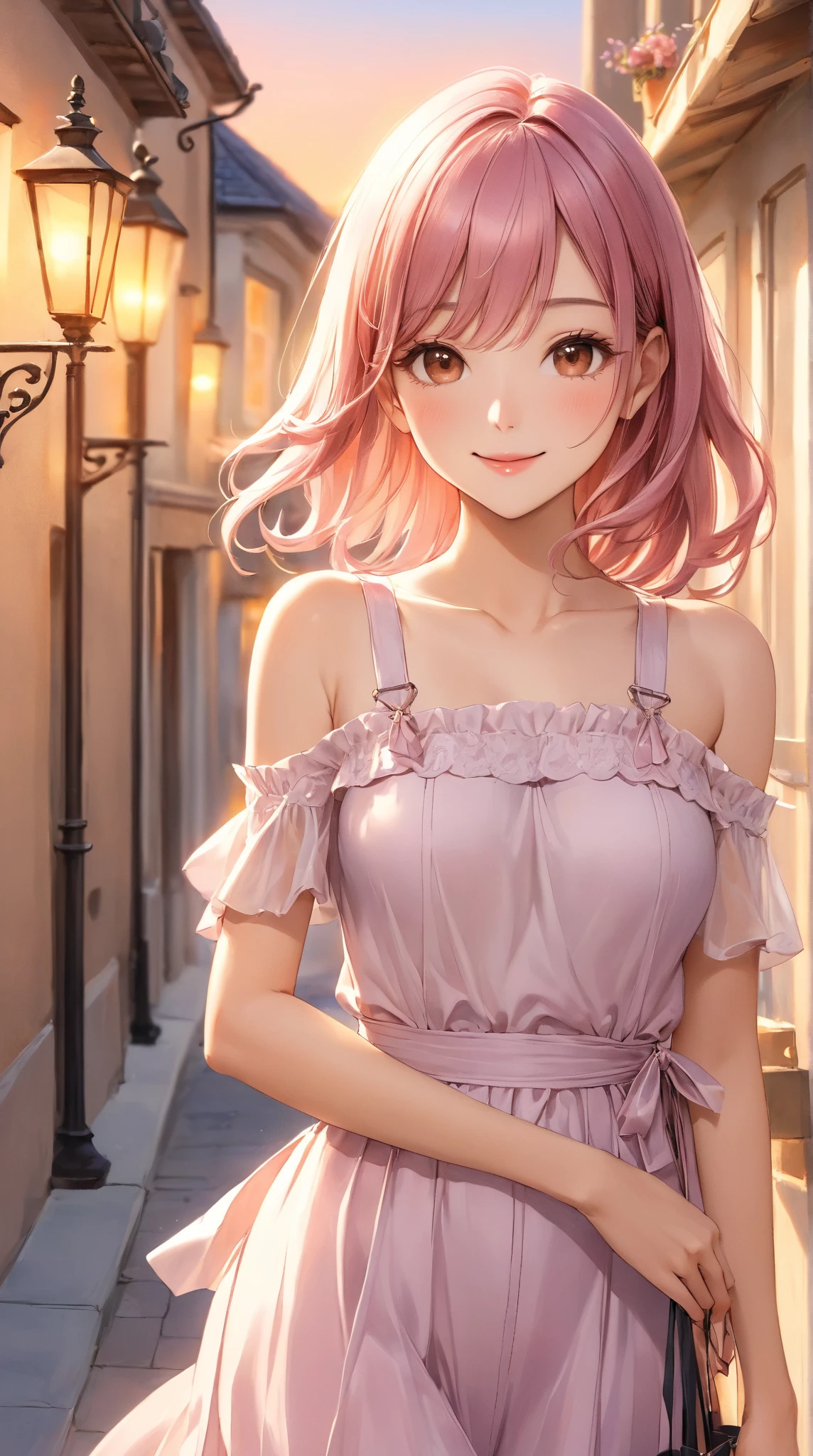yuki (female protagonist)Appearance:hairs: long and smooth, PINK, falling gently on the shoulders. her bangs are cut smoothly, framing your face.eyeballs: grandes e expressivos, brown and pink, always shining with a mix of curiosity and kindness.Skinned: Clear and smooth, with a slight blush on the cheeks that accentuates its sweetness.Height and Body: of medium height, with a delicate and slender body, but with a confident and graceful posture.Clothing: usually wears feminine and elegant clothes, like flowery summer dresses, full skirts and blouses with lace details. Prefer pastel tones like pink, lilac and light blue.Personalidade:nice: Always concerned about others, yuki demonstra uma gentileza e empatia raras.Curious: Has a great desire to learn and understand the world around them, especially sign language.Determination: Apesar de suas dificuldades, yuki não desiste facilmente e está sempre tentando superar os obstáculos com coragem.fly away: Your delicate gestures, how to tilt your head slightly when listening to something interesting, and your warm smile, make her an extremely captivating character.