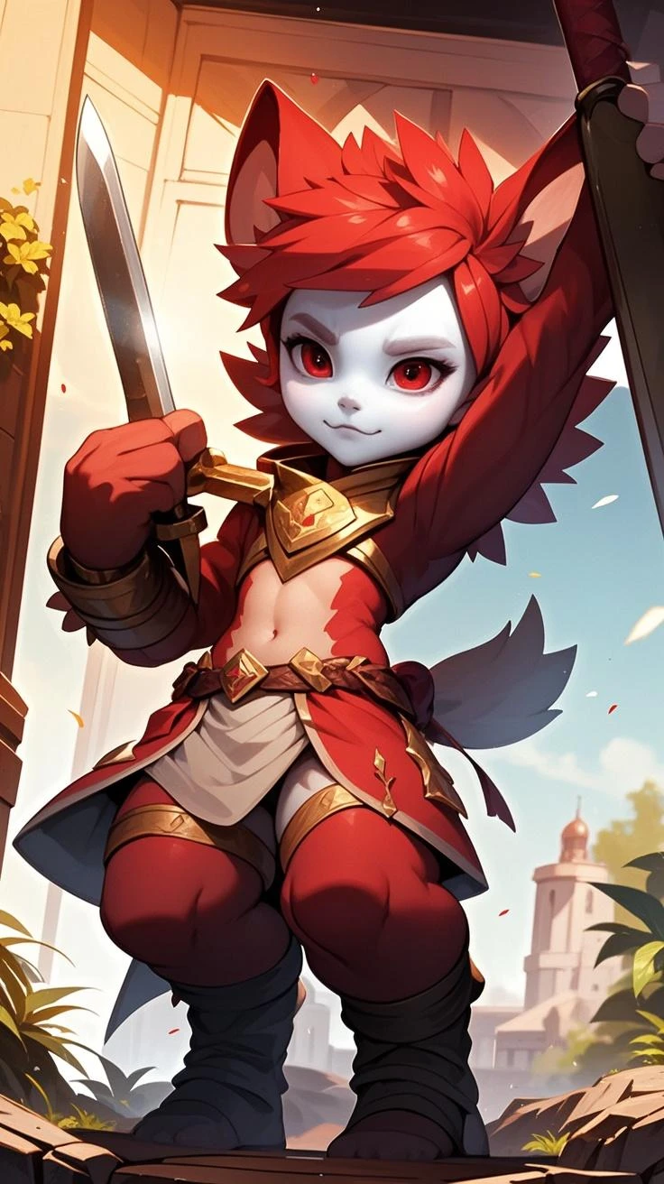 Surreal beautiful crazy elf, curly red hair, face detailed, pointy cat ears,  pointy nose, very big tits, HD, 8k