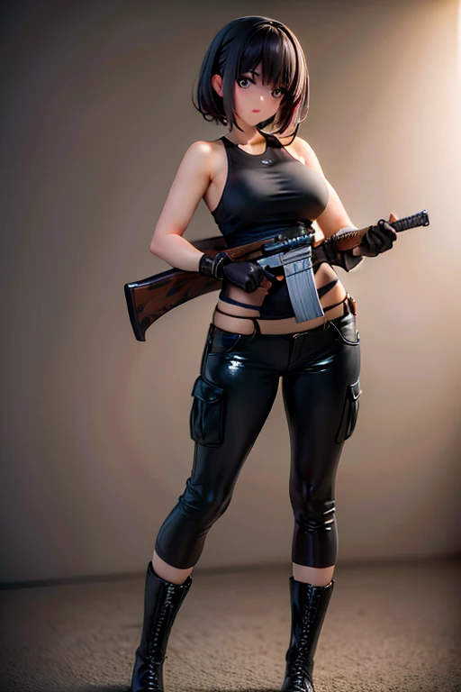 There is a woman in a black outfit holding a gun, Posar, Loba Andrade de Apex Legends, Um agente imperial de Star Wars, assassino rouge feminino, como personagem de overwatch, Roupa X-Force de corpo inteiro, quiet from metal gear solid, Tifa Lockhart, Retrato sedutor de Tifa Lockhart, Aeon Estilo Flow, Retrato de Tifa Lockhart, Tifa