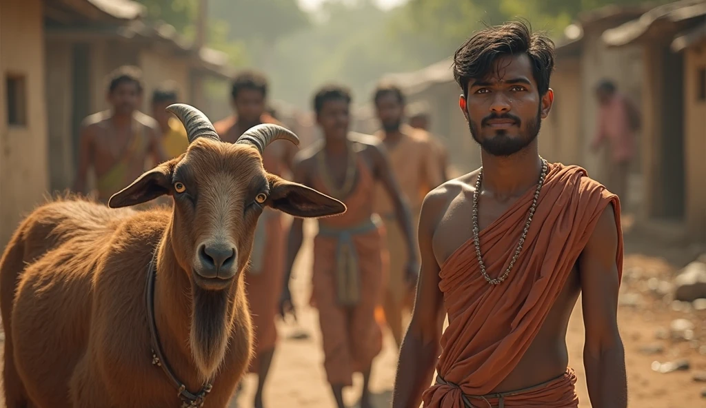 Scene 4: Jangli Sheer Ki Khaal
Jangal ka ek scene, jahan dhobi ek sheer ki khaal dekhta hai. he is thinking of a plan, there is a clever smile on his face. The donkey wears the skin of a lion