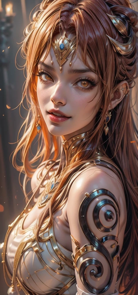 minotaur woman with horns and nose piercing, sensual sexy