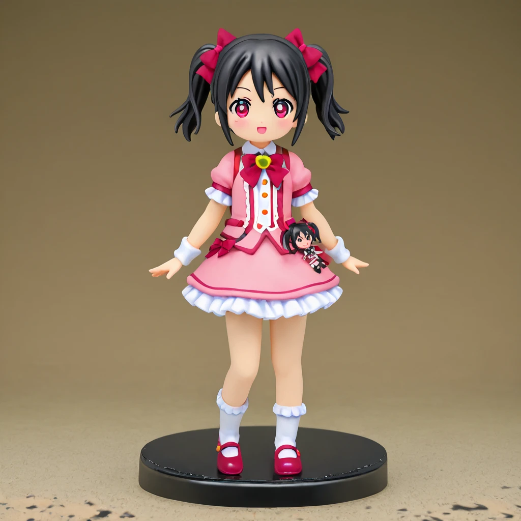 1girl, solo, female, (mayoi_hachikuji) <lora:hachikuji-v3-pruned:0.6>, twintails, (red_eyes), flat_chest, standing, looking at viewer, full_body, long_hair,
green_ribbon, white_hairband, bracelet, school_uniform, white_shirt, black_skirt, suspender_skirt, badge, star, (hachipack), animal_bag, backpack, bag, bandaid_on_leg, bandaid_on_knee, white_socks, bag_charm,
simple_background,  <lora:(figma) figmaAnimeFigures_figma:0.6>, figure, pvc,