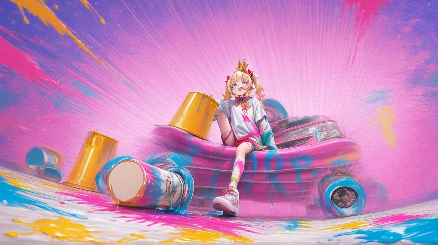 Anime girl riding motorcycle,Pink dress and pink helmet, Kushatt Krenz Key Art Women, Splash art anime Loli, peach princess), peach princess, anime art vehicle concept art, portrait of princess peach, a human-like juicy peach, small curvaceous loli, hyper concept art, zerochan art, cushart kenz, commission for high resolution