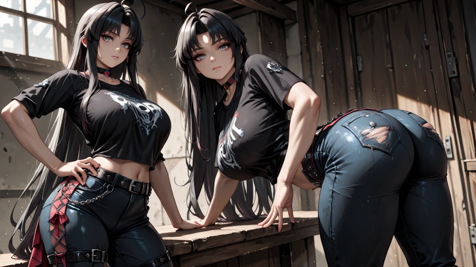 Unreal Engine 5 Realistic Render, (masterpiece, best quality), intricate details, (Best quality)), ((masterpiece)), ((realistic)), (hyperrealism:1.2), (fractal art:1.2), 
1girl, 7rtifa, crop top, arm guards, fingerless gloves, suspenders, pleated miniskirt, black thighhighs, red boots 
extreme detailed eyes, colorful, highest detailed, 
vibrant colors, high contrast,
(8K UHD:1.2), (photorealistic:1.2), beautiful face, top body is hyper realistic thicc muscle and hyper largest_breasts!! with the type of boobs_melons, lower is huge buttocks, wet shiny body