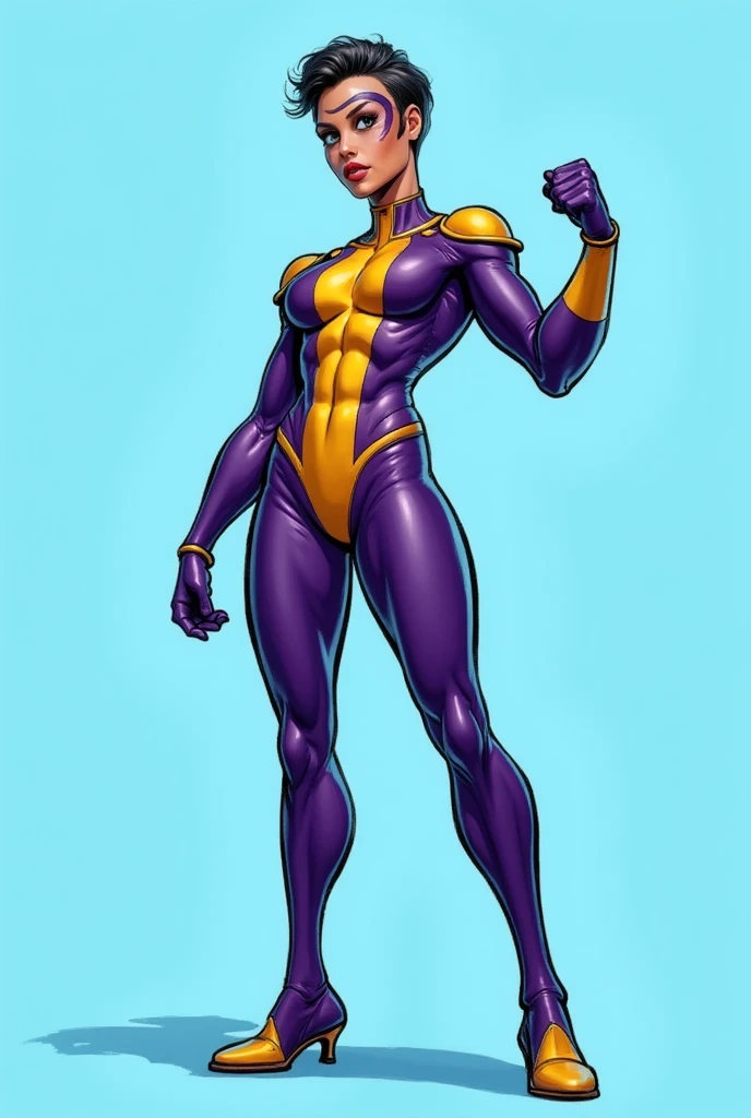 Muscle woman  standing  in hall
