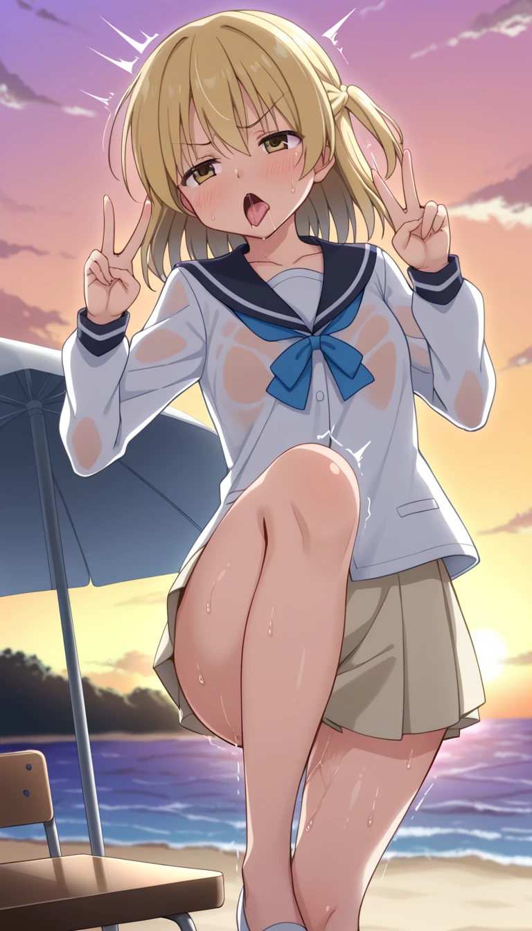 masterpiece, best quality, solo, 1girl,outdoor,anime style,looking at viewer,
kinoshita ringo, flat chests,white headband, nfsw, nude, pussy,vaginal,sex, spread legs, spread pussy, smile, open mouth, sunlight, classroom, pov, from below