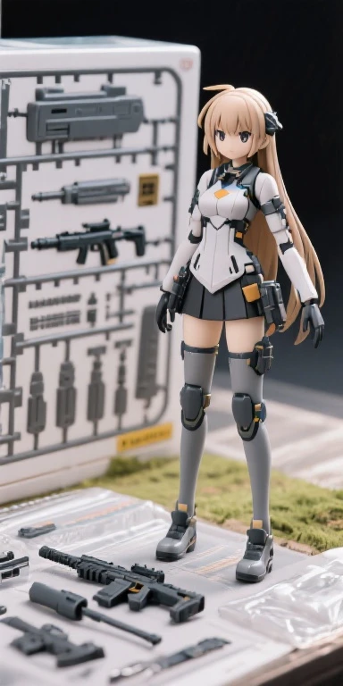 Create an image of a young girl. Her hair, eyes and skin should be light grey. She is wearing a white thick baggy long armored hooded robe with white ribbon, scarf and long boots.
1girl, solo, (hood up:1.5), (light grey hair:1.5), (light grey eyes:1.5)
(library:1.5), (dynamic angle:1.5), (gatling gun:1.5)
<lora:biplamechashoujo_xl_v1:1>,  biplamechashoujo
