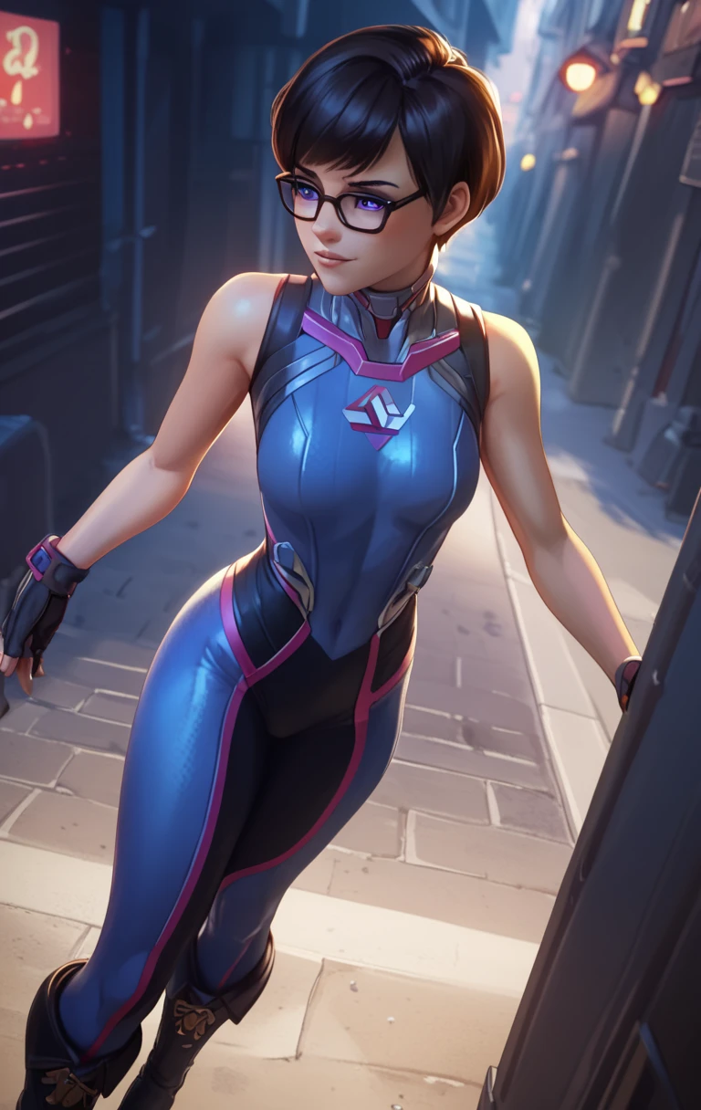 Woman in pink and black costume、Cute Exyrobutts、high quality colored sketch、Ultra-detailed color art、tracer in a skintight dress、full colored、artgerm、highly detailed exquisite fanart、Highly detailed and colored full-color illustrations、Spandex Suit