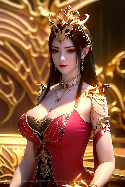 A girl from a magical world, wearing a thin, ((sexy red nightgown with black lace trim: 1.2)), deep slit shirt, long and silky black hair, the most beautiful and detailed hair jewelry, beautiful little face thin eyebrows, the most beautiful and spotless face, ((black iris:0.8)), the very beautiful eyes, big round eyes, ((purple color eyes:1.1)), fine and detailed makeup eyelashes, high nose, wearing earrings, small red lips, rosy face, clean face, beautiful face without blemish, smooth white skin, (((big breasts: 1.5))), (((perky breasts:1.9))), ((breast augmentation: 1.8)), beautiful breasts, slim and petite body, ((thin waist: 0.9)), sexy girl, skirt, 8k photo, super high quality, super realistic, 10x super pixels, photo realistic, dark studio, border light, two tone light, (detailed skin high: 1.2), 8k uhd, dslr, soft light, high quality, volumetric light, candid, Photo, high resolution, light, best photo, 4k quality, 8k, Bokeh, Smooth and sharp, pixel up 10 times, (background space: 1.8), (galaxy: 1.7), aurora, lightning, super graphics, the most realistic graphics,(Aurora Background: 1.8), alone, solo, upper body, portrait 9:16, Extremely sharp, super realistic images,