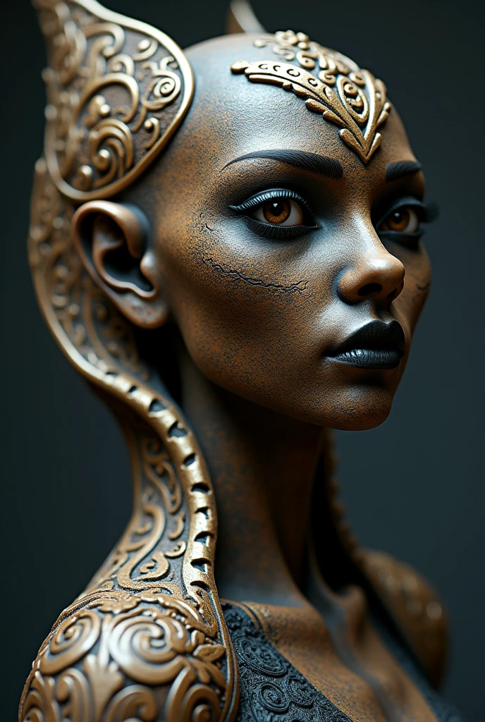 Scaly snake woman with bright eyes, perfect face, realistic detailed eyes --auto --s2