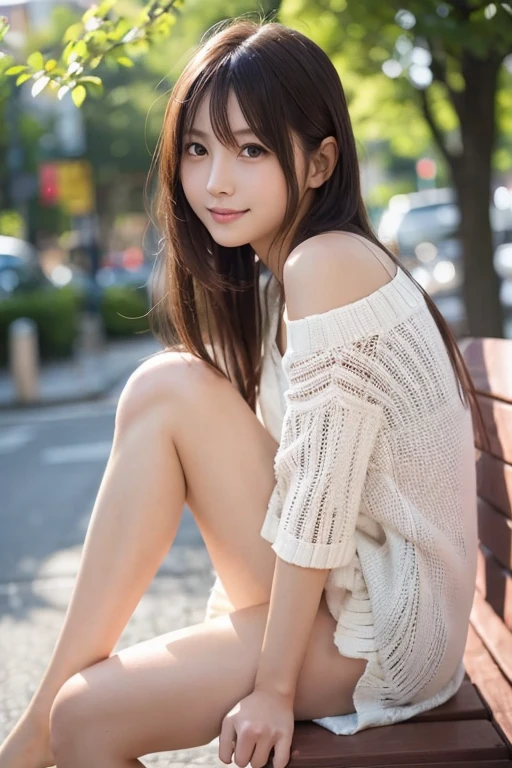 (nsfw:1.5),(8K、Raw photography、top-quality、masterpiece:1.2)、(realisitic、Photorealsitic:1.37)、ultra-detailliert、超A high resolution、1人、see the beholder、beautifull detailed face、A smile、Constriction、(Slim waist) :1.3)、Beautiful detailed skin、Skin Texture、Straight hair、Professional Lighting、Whole human body、Short hair、a blond、hi-school girl、School Grounds、Small breasts、Bob Hair、Happy smile、perspiring、(White panties:1.1)、(Sitting table:1.2)、(Facing the front)、(Striped sweater:1.2)