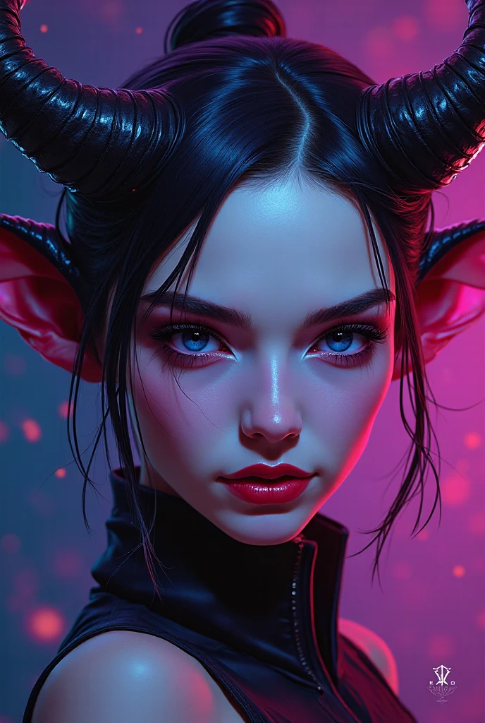 digital photography, face and bust portrait, a highly detailed photograph of a sexy sinister seductive succubus slut kneeling before me, busty, cleavage, horns, intense eye contact, (dominatrix aesthetic, barbiepunk), artistic erotica, detailed eyes, (natural skin texture, highly detailed face), best quality, masterpiece, absurdres, by holly randall, pov view [from above]