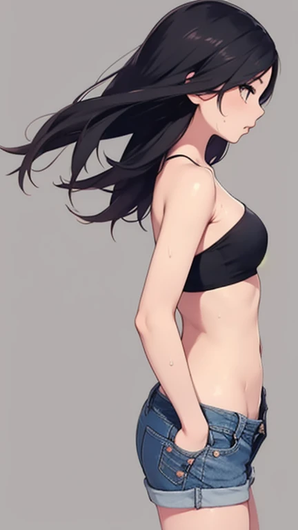 hinata hyuga de naruto shippuden. hinata de shortinho jeans mostrando parte da bunda