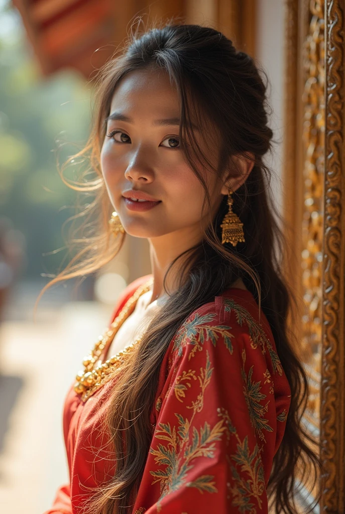 photography of 2 stunning girl, in the city, wearing traditional Bhutanese clothes, enjoying, girl, summer, hot girl, brunette hair, long_hair, looks into the camera, symmetrical face, photorealistic, photography, spectacular lighting,, gorgeous, cleavage, western, (masterpice), best quality, high resolution, extremely detailed, skin with pores, blurred background, depth of field, cinematic lighting, asian, double eyelids,wearing traditional Bhutanese earrings