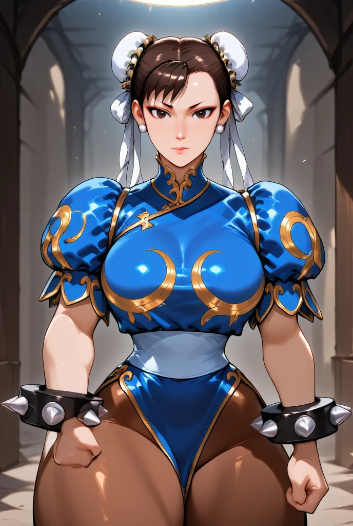 chun li,olhar penetrante,evil look,oculos no rosto,melhor qualidade,,juri han,solo, masterpiece, best quality,city night,looking at viewer,evil smile, evil look,belas coxas,leggings preto,low lighting,roupa azul,chun li,cosas belas,coxas sexy
