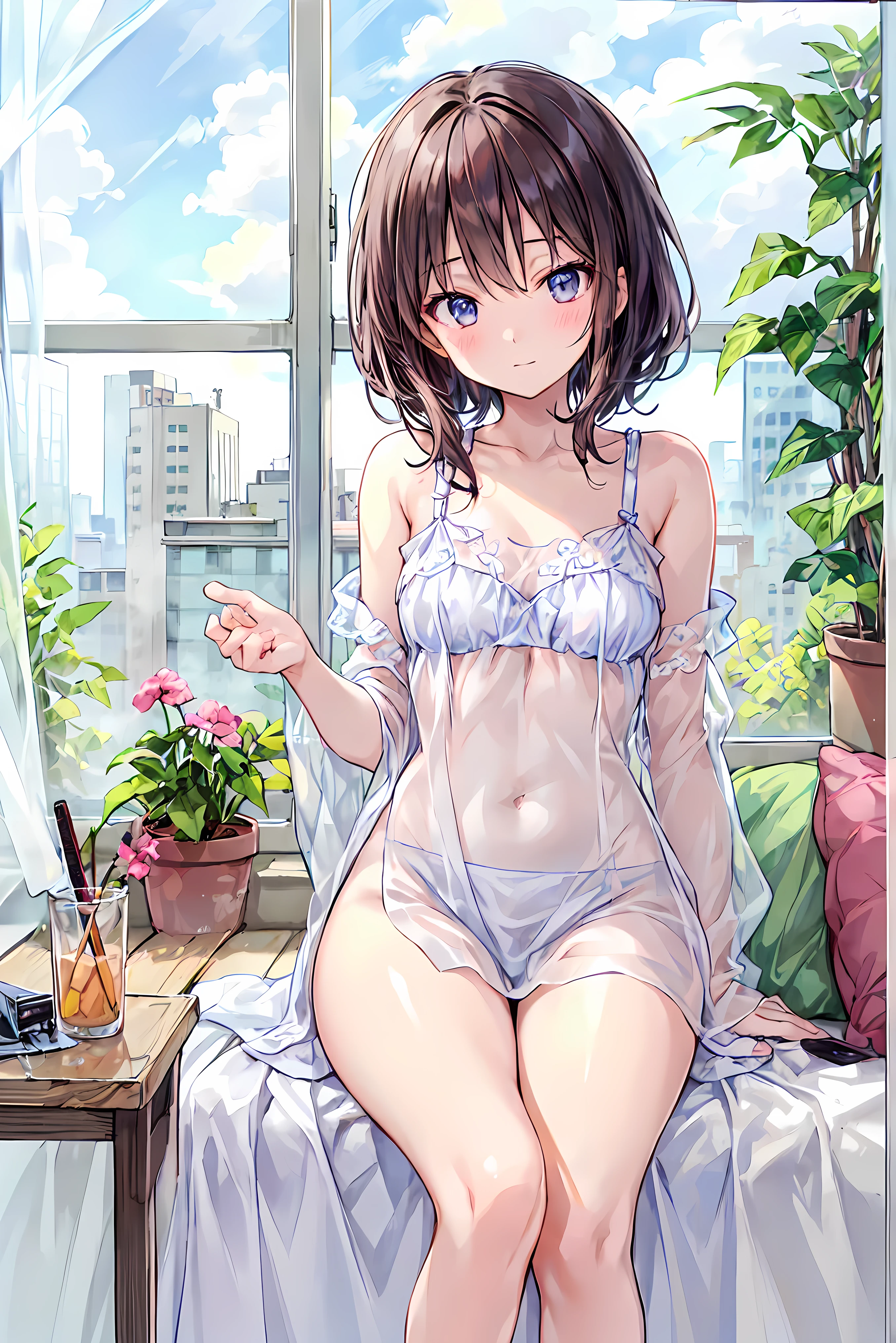 How to sit a girl,Depth of written boundary, delicate eyes, full hand, no extra limbs,distinct nose bridge,fine skin、Smooth、perfect beauty、((small breasts))、thin,((Natural style)),brown hair、really beautiful、beautiful profile,perfect style,Ahegao,((boyish clothes)),shortcut,Western-style room,on the bed,lighting dark,1put your wrist on top of someone,my face turned red,Don'Do not fold your hands,Legs do not cross,((boy and girl french kiss)),((something similar to rape)),,((Crotch fingers)) ,dim room,night,Around 17 years old,one person is naked,thin,Foliage plant,big window,sheets at their feet,lie down on the bed,Sexual activity between men and women