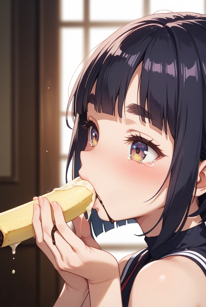 (handjob),side view,eye-level shot,face focus,open mouth,tongue out,cum on tongue,lick,(1girl,Beautiful 16 year old girl),((Slender,Small breasts,Baby Face,Small face,)),looking at viewer,Black Hair,bangs,two side up,Gray Eyes,Drooping eyes,slit pupils,narrow eyes,,shirt,Checked tie,Checked Skirt,Beautiful and detailed anime art,Mischievous smile,Dimly lit room,Simple Background,Gray background,Low lighting
