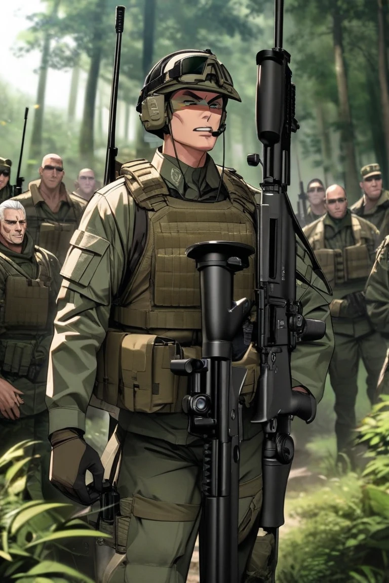 ((巨作,最好质量)),Armored Trooper Votoms、Scope、Armored Trooper、Kiriko Cubby、Arm punch、Hundred Years War、Green fuselage、Roller Dash、rocket launcher、