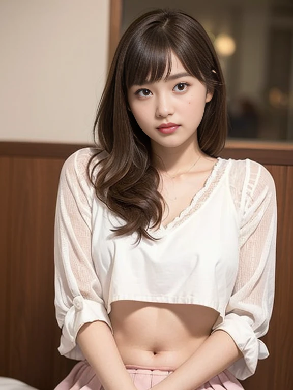 alone、Natural body shape、White skin、Natural Makeup、Black Hair、bangs、Medium Short Hair、、(expensive  、barefoot、White blouse、panties)、、((The upper body is wearing a uniform))、((Looking into the camera))、(((Full body photo)))、(((Exposing your thighs)))、Bedroom、On the bed、Are sleeping、((barefoot:1.2))、innocent、、A little smile、Face without makeup、Perfect Face、Beautiful thighs thighs、((Small head:1.1))、analog film、Official Art、relax、Photo taken by lover、Selfie、Thighs are shown、The sunlight is hitting my face and body,Old Polaroid Film,150mm lens、f/1.4、Interplay of light and shadow、Artwork、Old movies