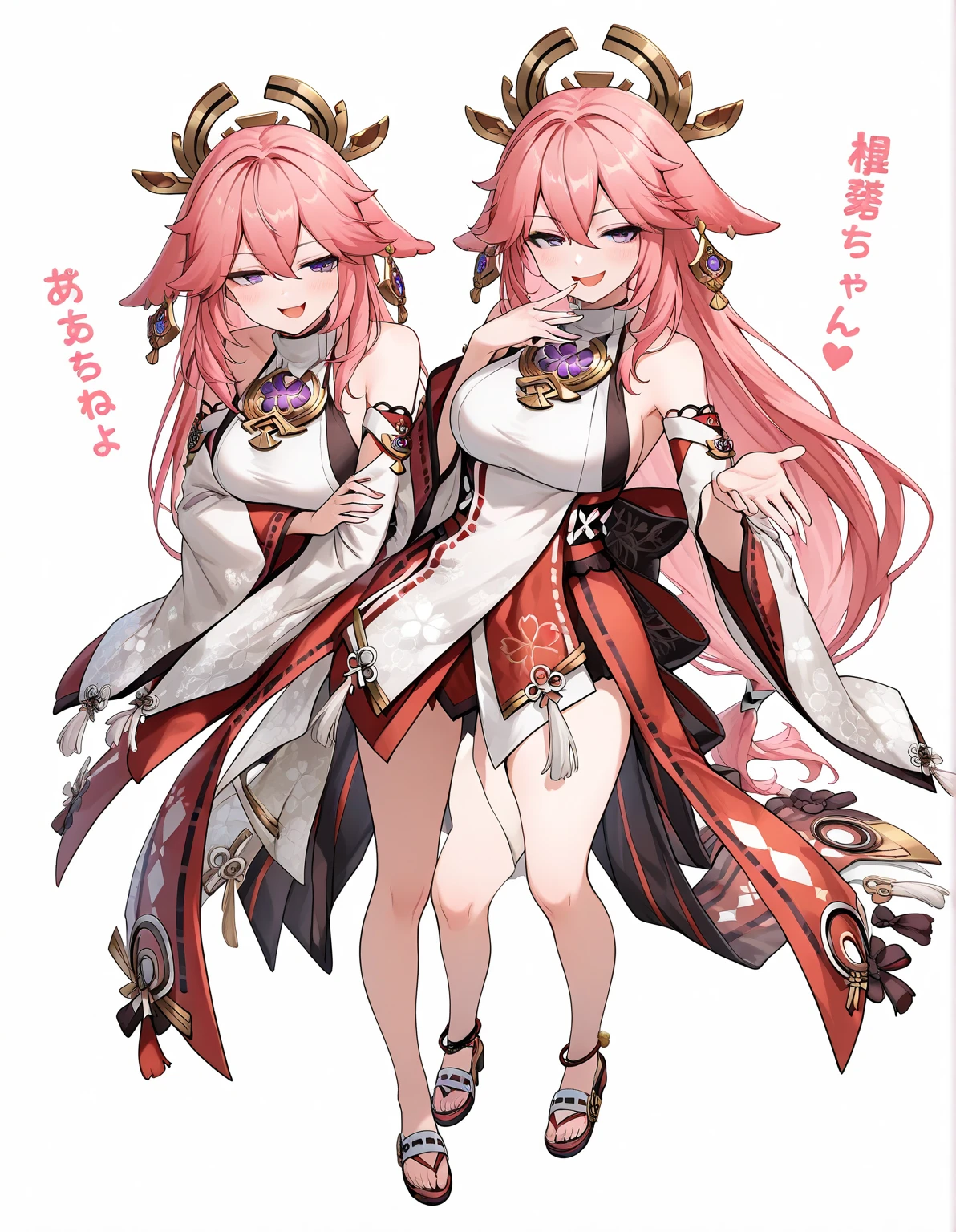 Girl pink fox uniform stockings