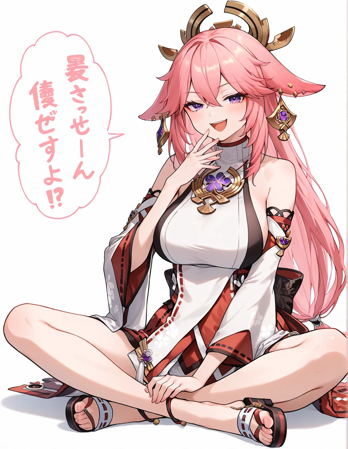 Genshin Impact Yae Miko fart blushing and crying Squatting down and pooping a lot Pee