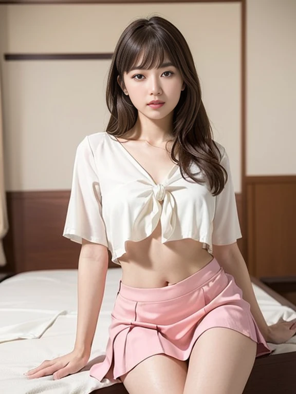 (((On the bed:1.35)))、(((sleep:1.35)))、(((Spread your legs wide:1.35)))、(((mini skirt:1.35)))、In a small shed at night、A beautiful woman squatting in a pure white thin kimono that barely exposes any skin.,(((In the moonlight of a snowstorm、Visible from the window, A snow woman in a white kimono is looking at me and touching my hand.))),Full body shot from the front,Best image quality,Professional perspective,Excellent detail,Ultra-high resolution,Realistic:1.4),High detail,Attention to detail,One girl is concentrating,Long Hair,Delicate and beautiful face,The white underwear is dazzling,Model-like long limbs and a slim waist,White stiletto heels,The perfect smile with eyebrows and corners of the mouth raised,
