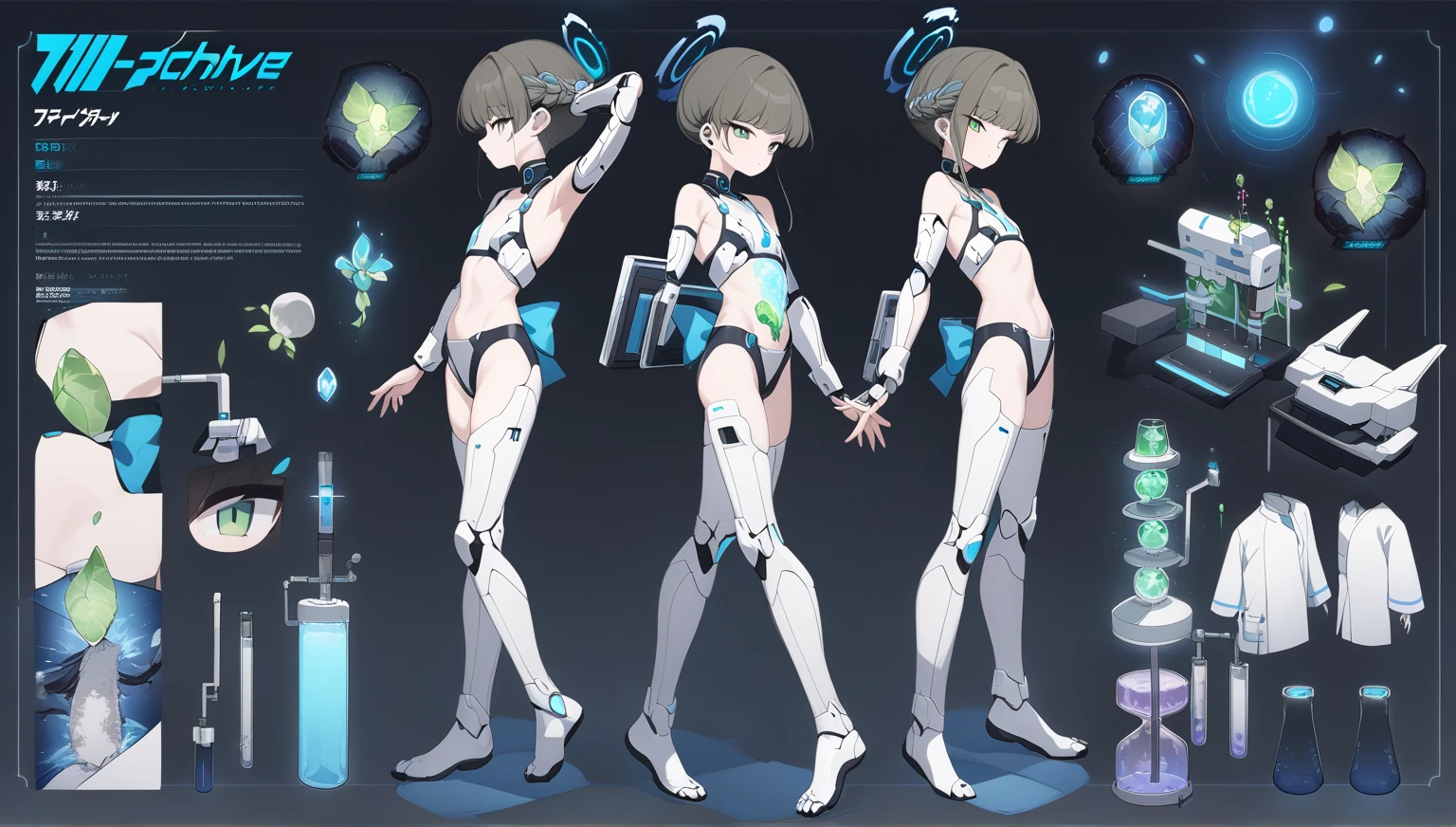 masterpiece, highest quality, Super detailed, Complex, Very detailed, High resolution, Realistically, 8k, 1 person,Full Body Shot，humanoid, Long Legs Mechanical Legs，Dynamic Pose, Extremely delicate mech, Short Hair，Full body, High tech background，Science fiction，（Marek Okon：1.3），Mooncryptowow&#39;s Midway Style，