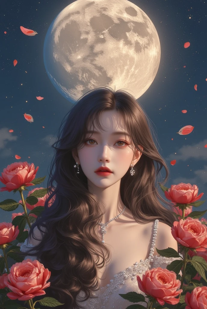 ange de la mort , triste , lune rouge , roses noirs .