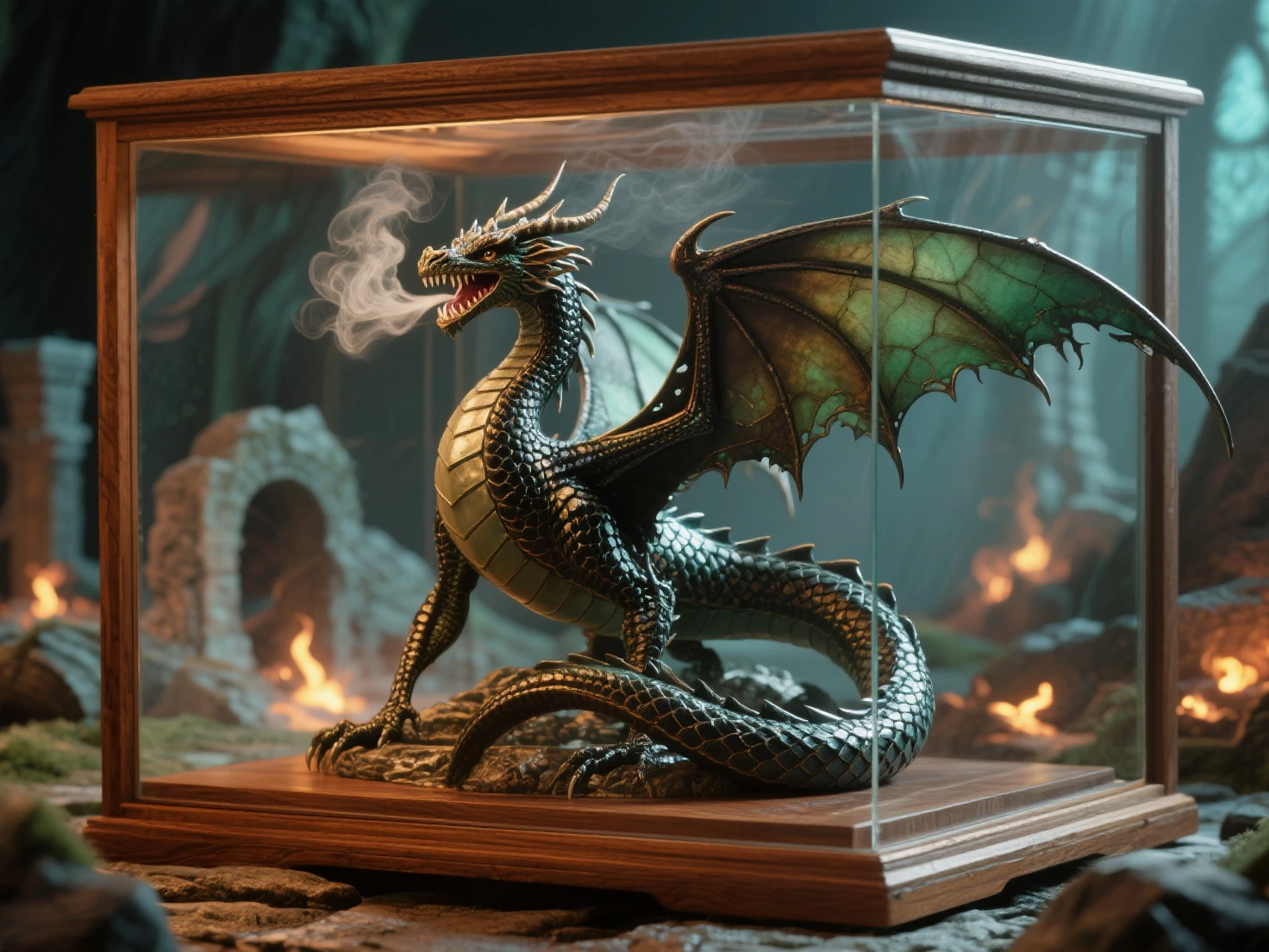 a white dragon in battle, epic fantasy oil painting, highly detailed dragon anatomy, intricate scales, sharp claws, powerful wings, fierce expression, dramatic pose, intense battle scene, dark stormy sky, lightning strikes, magical energy, cinematic lighting, vibrant colors, rich textures, masterpiece, 8k, hyper detailed, photorealistic