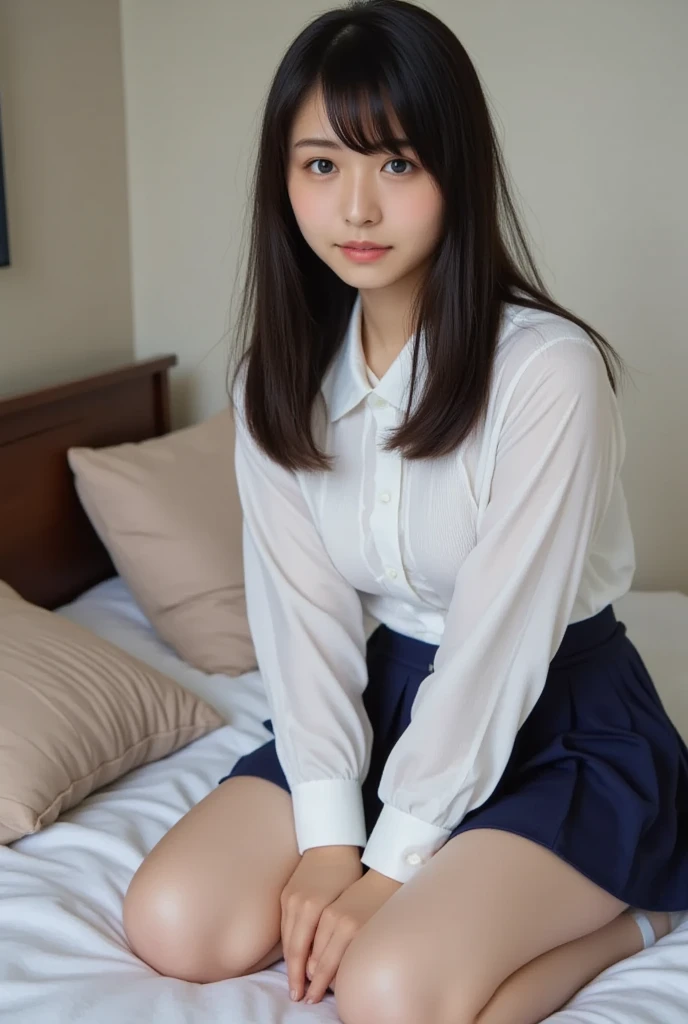 12 years old,Primary school students,Black Hair,,Dark Eyes,thin足,thin,Small face,Young Face,Clean your eye,Small Mouth,thin,Young Face,Flat Chest,Small breasts,Realistic photos,4K,Please open your mouth a little,Ultra HD,whole body,sexyな女の子,whole body,,close ~ eye,8 heads,Low - Angle,Bedroom,On the bed,lie,,In underwear,Spread your legs、sexy
