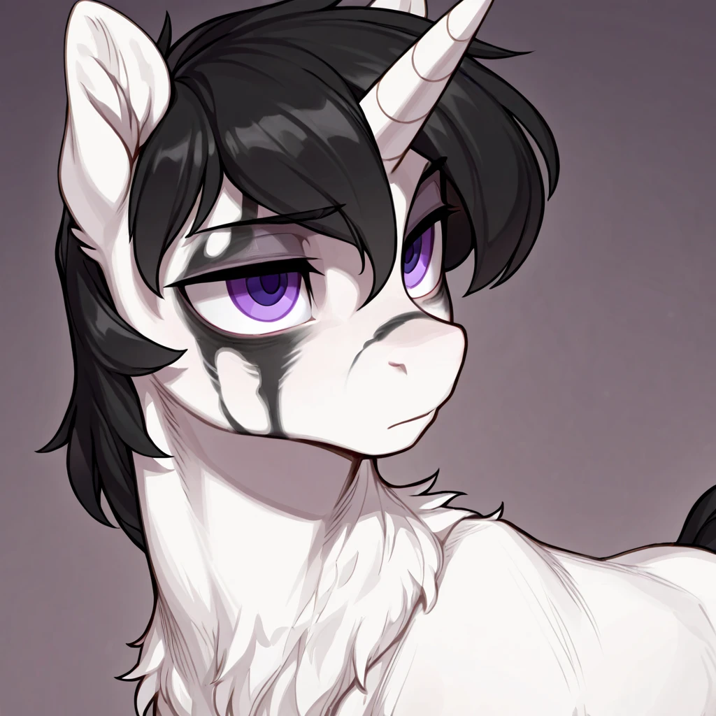 donkey, male, grey fur, equine penis, naked, slim body, feminine male, realistic, goth eyeliner, full body standing, body portrait photo, spiked collar, ear piercings, nose piercing, lip piercing, brow piercing, one pentagram tattoo on shoulder