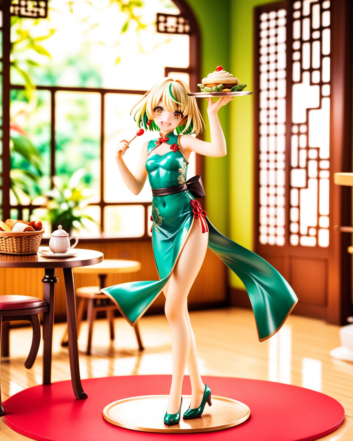 score_9, score_8_up, source_anime, 1girl, solo,The photo features a woman standing in traditional decorations. She is wearing traditional attire consisting of a light white kebaya with lace trim and a long green skirt with batik or songket patterns. The woman is also wearing white high-heeled sandals, and there is a frangipani flower tucked behind her left ear. The surrounding environment has ornate decorations, likely from Bali or Java. , (bound wirsts), (arms behind back), (tapegag, tape gag), dramatic,  (looking at viewer), (detailed pupils:1.3),pencil skirt ,red rope, thick rope,big breast,ponytail hair,