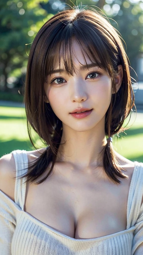 (highest quality,masterpiece:1.3,A high resolution,),(Very detailed,Caustics),(Photorealistic:1.4,RAW shooting,)Ultra-Realistic Capture,Very detailed,High resolution 16K suitable for human skin、 Natural skin texture、、Skin tone is even and healthy looking、 Use natural light and color,One Woman,Japanese,,cute,brown hair,Middle Hair,(Written boundary depth、chromatic aberration、、Wide range of lighting、Natural Shading、)、(outdoor lights at night:1.4)、(Hair swaying in the wind:1)、short hair、Outward flicked edge
