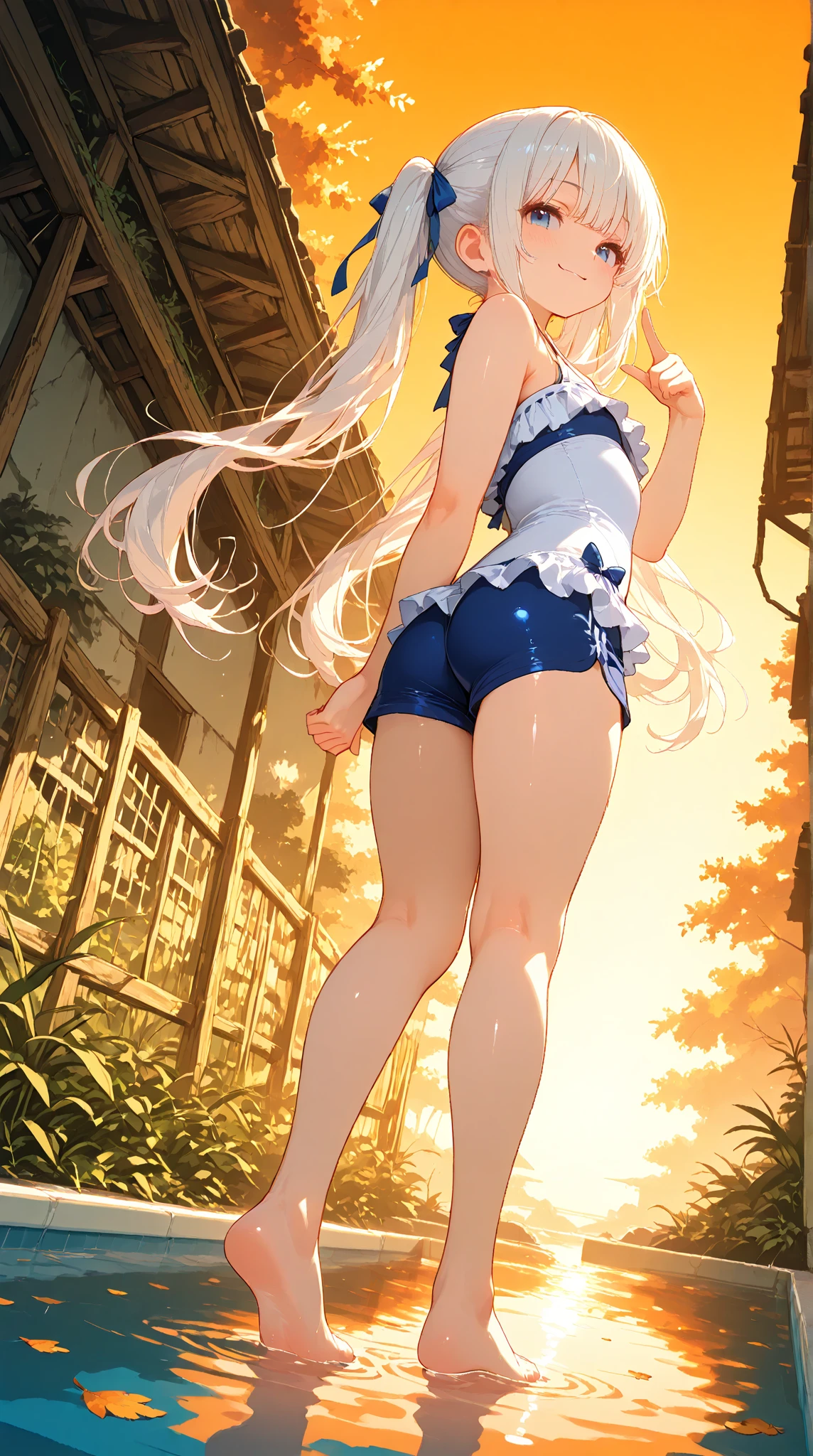 bestial Quality,Highly detailed portrait, , very beautiful work, detailed character design, sharp focus, high definition, 40k Ultra HD,((view from below:1.5)),(((2+women:1.4))), teens,((1gray hair+ 1blonde hair)), big breasts, deep neckline, pleated skirt, very short, visible buttocks, knee-highs, ((black+yellow striped stockings)), top shirt, bottom of a square, ((((background of a park many trees in the background a very large water fountain)))) a balloon stand, sunny day, eyes closed, happy faces,