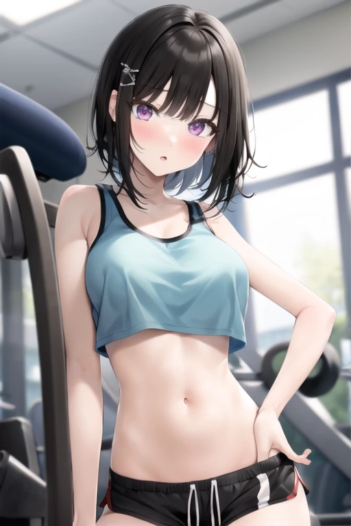 girl in black sports bra tied to a chair with rope
