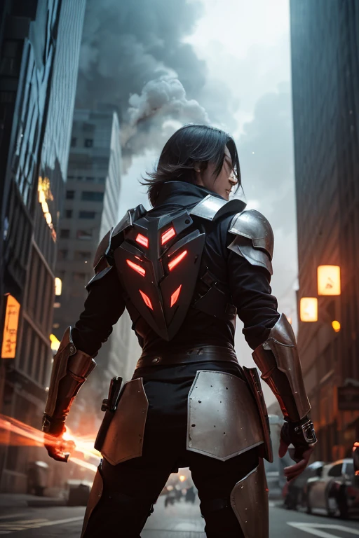 Masterpiece, Best quality,Watching from behind，《Fearless viper》, 比基尼, mitts, belt，ripped jeans, thigh boots, respirator, view the viewer, face, Portrait, Tattoo on the butt, Glowing eyes,,Black background,huge tit，big assa，Raised chest，Bare buttocks，desire tattoo，Buttocks close up，angry look，Devil figure，Staring angrily at the screen，Hips to the screen，Muscle woman，Abs