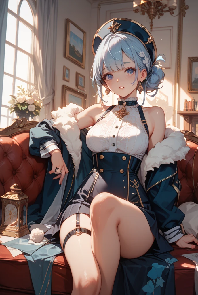 (msterpiece:1.3), (8k, RAW photo, best quality: 1.4), beautiful face, beautiful hairstyle, beautiful detailed eyes, beautiful skin, absurdres, attractive, ultra high res, highly detailed,NSFW, 2 girls in abandoned underground basement,vagina close up,necklace,arms behind back,evil smile, ultra detailed skin,Heavy makeup, flower hairpin,colorful patterned lace dress, dirty ground,on bed,bondage, exposed pussy,double ponytail hair,blood, vagina spurting blood,slim legs,knife,vaginal knife insertion,hat,
