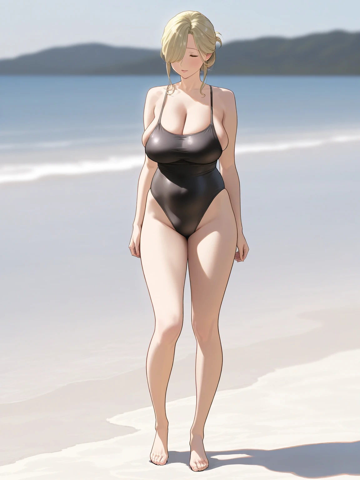 <lora:WISEEngineer002:0.7>,<lora:add_detail:0.7>,<lora:boldline:-0.3>,<lora:noline:0.3>,
WISEEngineer,1woman,solo,looking at viewer,
ponytail,brown hair,blue eyes,earrings,
bikini,ocean,beach,sunshine,
full body,standing,