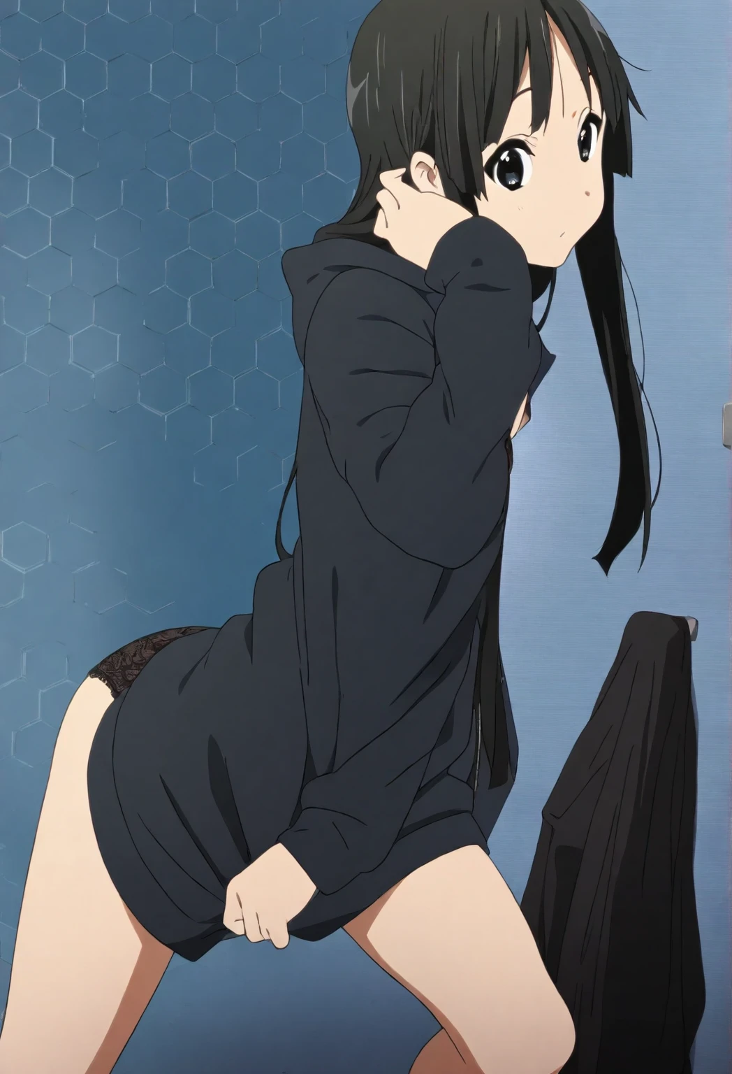 best quality, ultra-detailed masterpiece, anime art style, cute characters, nsfw, dia kurosawa, one-piece swimsuit, pantyhose, nipple, pussy, love juice, orgasm