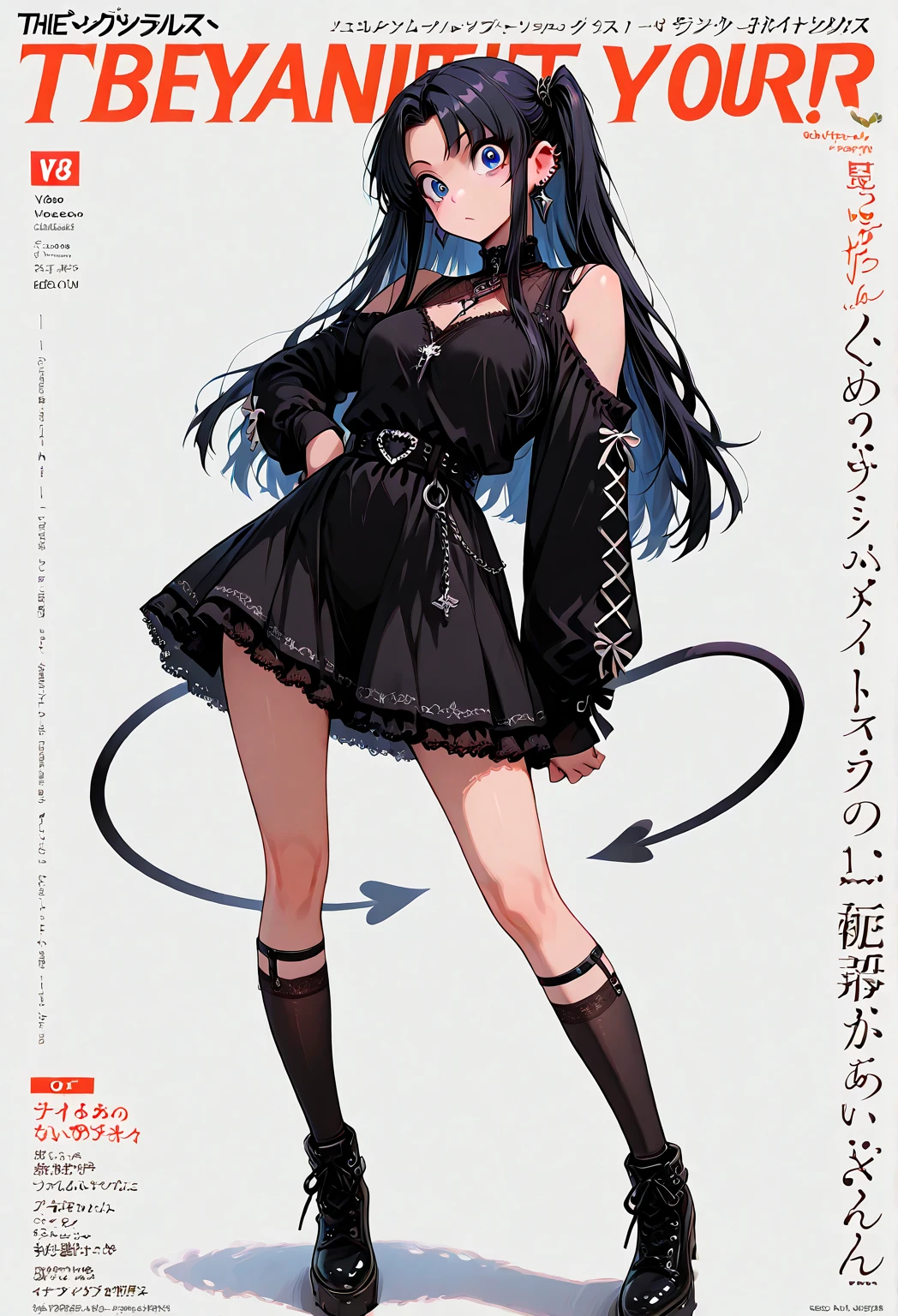 anime girl in black top and stockings posing for camera, an anime drawing inspired by Jin Homura, pixiv contest winner, thicc, , anime moe artstyle, anime vtuber full body model, seductive anime girl, flat anime style shading, thick black lineart, oc commission, sfw version