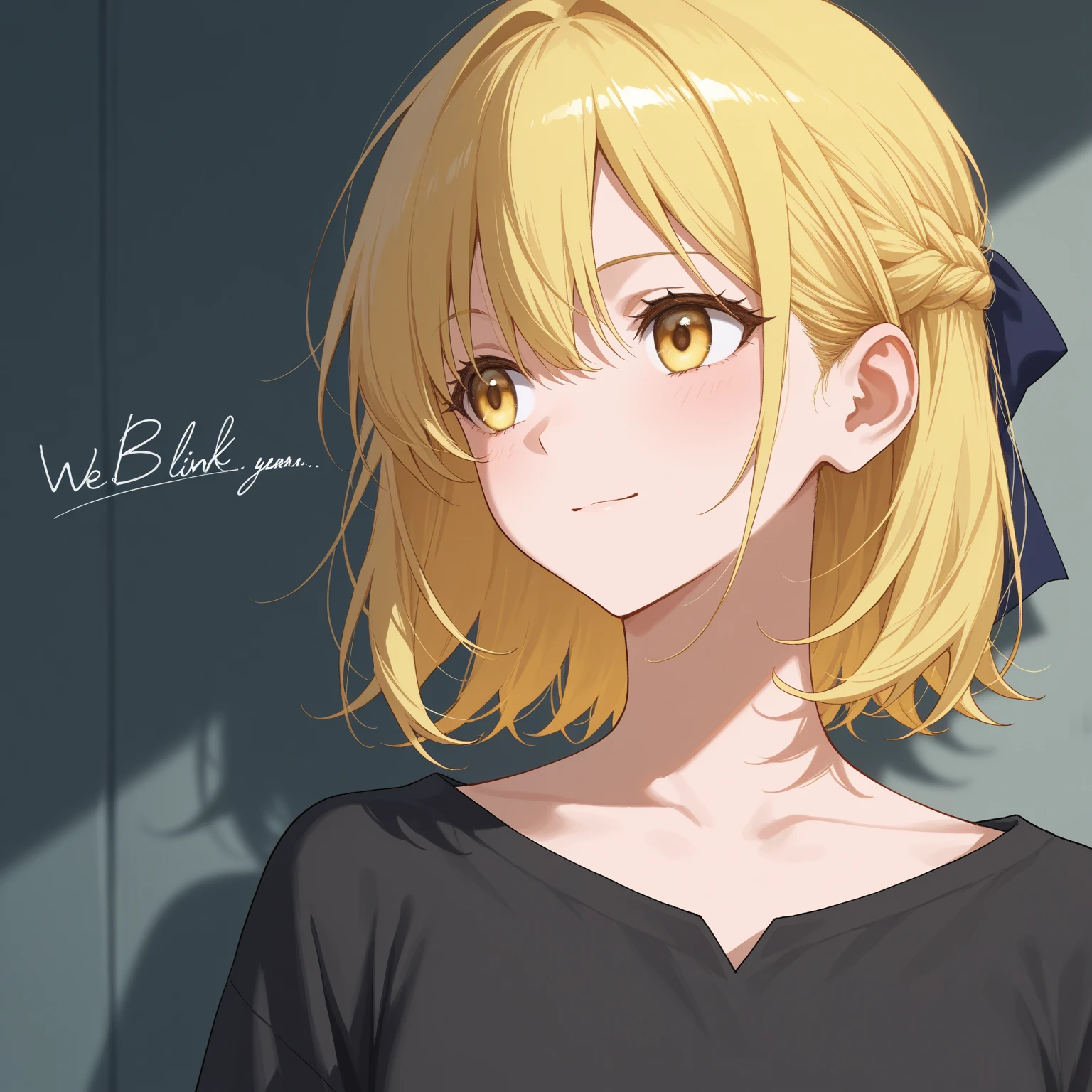 Profile of a cheerful blonde short-haired girl, side boob exposed