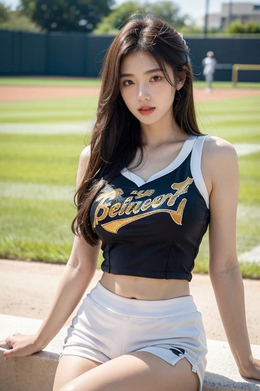 cheerleader,little smile,cheer leading,cheerleader uniform, (((masterpiece))), (((best quality))), ((ultra-detailed)), (illustration), ((an extremely delicate and beautiful)),(bokeh,blurry background),(best shadow), 1girl,white panties, black hair, long hair, kawaii,cute,, shine Highlight Spot on eyes, character focus,head tilt, (Looking from below the crotch, see underwear, see through pussy:1.3).