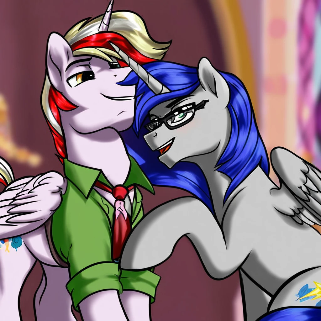 (shining armor), (twilight velvet), (((2 characters))), (((my little pony :1.3))), (((my little pony:1.6))), (detailed), heart on but(realistic light)), ((masterpiece:1.1)), 4K, ((panties, (balls), (penisrealisticows)), ((big belly with cum:1.3)), (((very big b))), (((orgasm:1.6))), breasts), (k eyeshadow))), (((f.4))), ((stockings, skirt, striped)), ((sheer bra)), (big breasts)