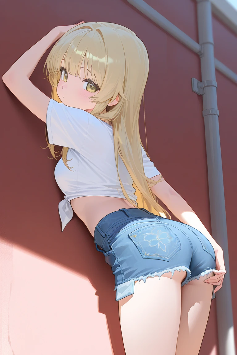 (NFSR8k:1.10, Highest quality, masterpiece:1.2), Very detailed, (High brightness:1.3), (High Contrast:1.1), (High chroma:1.1), (Anime screenshots:1.20), (((Perverted short girl:1.30))), ((hair ornaments:1.2)), Hair between the eyes, Blonde, bangs, ((short hair)), Green Eyes, skin, (((Long Hair:1.10))), (((Both sides up:1.10))), ((Beautiful Eyes:1.10)), (cuteeyes:1.10), ((Eye for details:1.5)), cute, (((((膨らみかけbreast:1.30, valley:1.5, Nipples under clothes:1.35, breast:1.30))))), (((((One white tank top with a very low neckline, size 3L for an adult male:1.30, A peek at the inner nipples from a tank top chest, from a perspective angle 1.40, breastがタンクトップ胸元から溢れ出す:1.30))))), ((the body is slim:1.10)), ((Sensual blush)), (Outdoor, Beach, Waterfront, Day), (cute 卑猥なO顔:1.20), (((Little girl puts both hands on the ground:1.10, Push your ass up:1.10, Put your knees on the ground:1.10))), (Shiny地skin:1.10), (Oil地skin:1.5), (((((Basic structure of the human body:1.55, Young girl leaning forward at 80 degrees:1.30))))