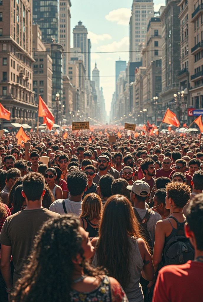 Groups of people protesting