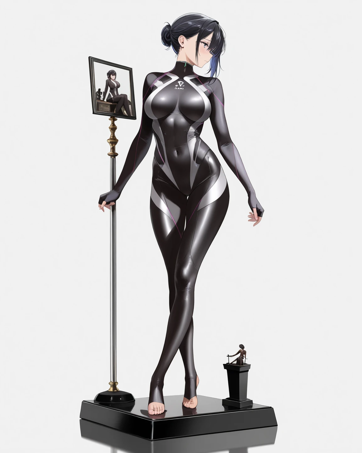 Illustrate an enigmatic figure in a dimly lit room,surrounded by shadows. Use facial expressions and body language to convey a sense of mystery and manipulation. Fantasy blending realism with whimsy,full body,